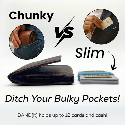 محفظة الحد الأدنى - شريط أموال نحيف EDC للبطاقات والنقد - محفظة الجيب الأمامية البديل - حزام سيليكون مرن (لافندر) in Kuwait