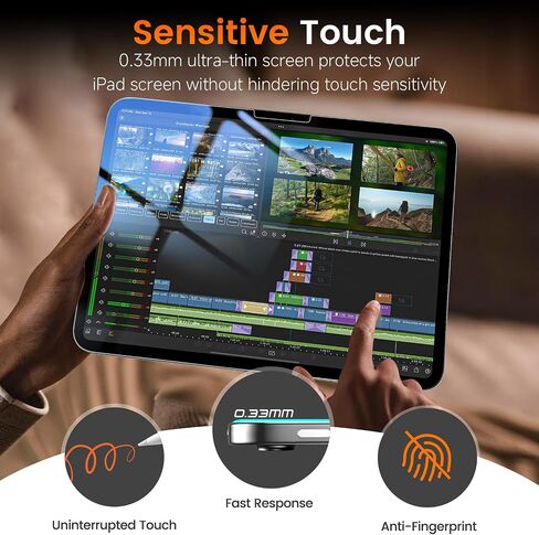 PANDASHIELD 2 عبوة حزمة شاشة الورق واقي سهلة التثبيت لجهاز iPad Air [11-in.] M3/M2 (2025/2024) ، غير لامع ، اكتب على الورق ، خالي in Kuwait