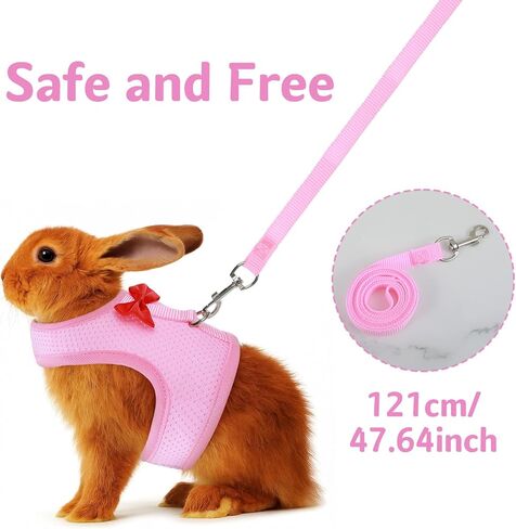 أرنب تسخير ومجموعة المقود ، سترة مقود أرنب شبكية ناعمة مع أبازيم السلامة ، معدات المشي الخفيفة للهروب للأرانب ، القطط ، القوارض ، خنازير غينيا ، رمادي م in Kuwait