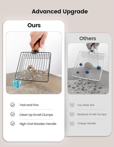 مغرفة القمامة القط مع حامل ، مغرفة القمامة للقطط المعدنية ، مجرفة عميقة من الفولاذ المقاوم للصدأ ، مغرفة سريعة للقطعة - فضية مع حامل رمادي in Kuwait