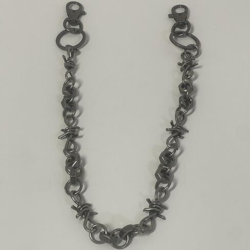 PINKPIN Chains for Men Wallet Chain with 3 Hooks Biker Chains Jean Pocket Chain Unisex Hip Hop Pant Trouser Chain for Women Silver in Saudi Arabia