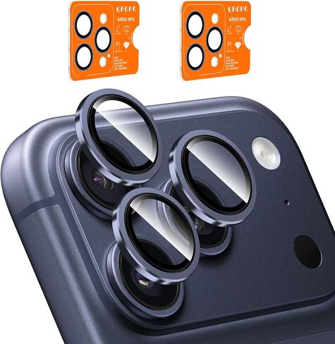QHOHQ [3 Pack] Tempered Glass Camera Lens Protector for iPhone 13 Pro 6.1" ＆ iPhone 13 Pro Max 6.7", 9H Hardness, Ultra HD, Anti-Scratch, Easy to Install, Case Friendly [Does not Affect Night Shots] in Saudi Arabia