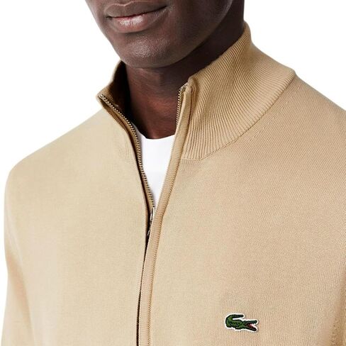 Lacoste Men Long Long Full zip Cotton Jersey Sweater in Kuwait