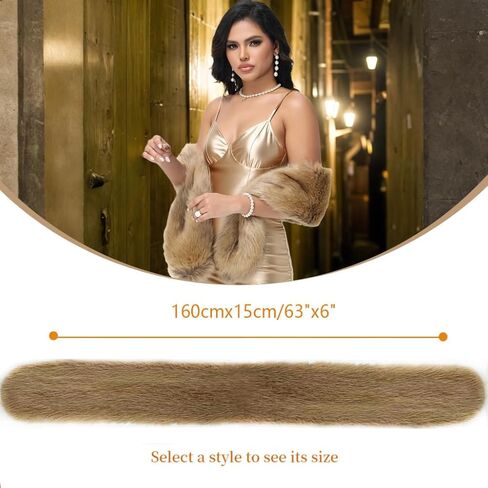 غلاف وشاح من طوق الفراء للنساء الطويلة ، غلاف شتاء دافئ بارد سرق شال يتجاهل الرقبة أكثر دفئًا in Kuwait