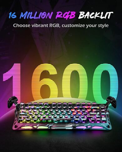 Gravastar Mercury V75 He Keyboard ، 75 ٪ Hall-Hall-Effect Magnetic Switch Mameboard ، استطلاع 8000 هرتز ، 0.005RT ، سلكي USB-C ، RGB الخلفية ، تشغيل قابل للتعديل ، شاسيه شبه ألومينيوم أسود in Saudi Arabia