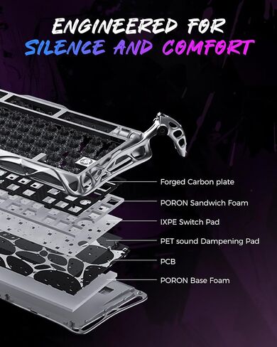Gravastar Mercury V75 He Keyboard ، 75 ٪ Hall-Hall-Effect Magnetic Switch Mameboard ، استطلاع 8000 هرتز ، 0.005RT ، سلكي USB-C ، RGB الخلفية ، تشغيل قابل للتعديل ، شاسيه شبه ألومينيوم أسود in Saudi Arabia