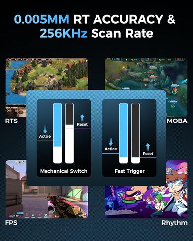 GravaStar Mercury V75 HE Keyboard, 75% Hall‑Effect Magnetic Switch Gaming Keyboard, 8000 Hz Polling, 0.005RT, Wired USB-C, RGB Backlit, Adjustable Actuation, Semi‑Aluminum Chassis-Stealth Black in Kuwait