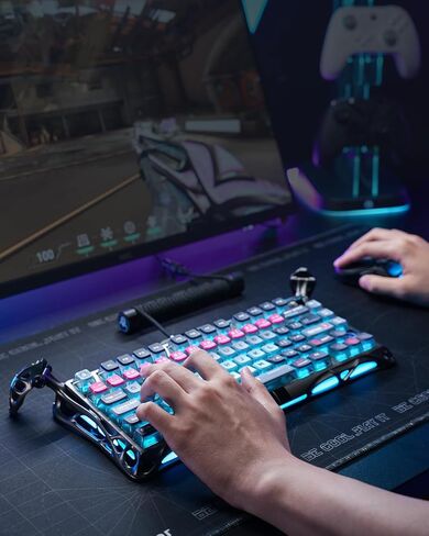 GravaStar Mercury V75 HE Keyboard, 75% Hall‑Effect Magnetic Switch Gaming Keyboard, 8000 Hz Polling, 0.005RT, Wired USB-C, RGB Backlit, Adjustable Actuation, Semi‑Aluminum Chassis-Stealth Black in Kuwait