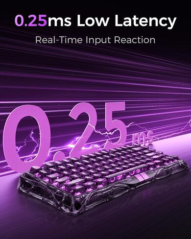 GravaStar Mercury V75 Lite Hall Effect Gaming Keyboard, 75% Wired Magnetic Keyboard, 8000Hz Polling Rate, Rapid Trigger, Adjustable Actuation, RGB Backlit, Hot Swappable, Transparent Black in Kuwait