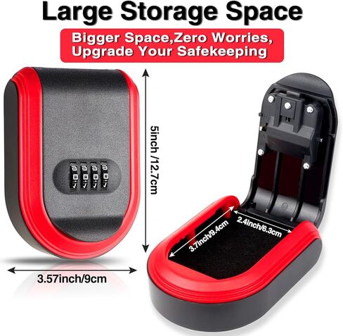 صندوق المفاتيح المغناطيسية للسيارة مع 5 مغناطيس قوي ، إخفاء مفتاح في الخارج مع صندوق قفل مزيج قابل لإعادة الاستقرار ، أو حامل مفتاح مغناطيسي مقاوم للماء للهبوط في الهواء الطلق أو السيارة أو المنزل أو المكتب (1 ، أسود) in Kuwait