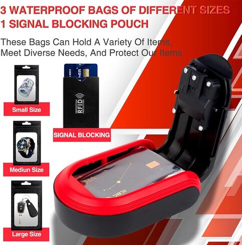 صندوق المفاتيح المغناطيسية للسيارة مع 5 مغناطيس قوي ، إخفاء مفتاح في الخارج مع صندوق قفل مزيج قابل لإعادة الاستقرار ، أو حامل مفتاح مغناطيسي مقاوم للماء للهبوط في الهواء الطلق أو السيارة أو المنزل أو المكتب (1 ، أسود) in Kuwait