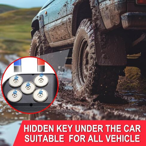 صندوق المفاتيح المغناطيسية للسيارة مع 5 مغناطيس قوي ، إخفاء مفتاح في الخارج مع صندوق قفل مزيج قابل لإعادة الاستقرار ، أو حامل مفتاح مغناطيسي مقاوم للماء للهبوط في الهواء الطلق أو السيارة أو المنزل أو المكتب (1 ، أسود) in Kuwait