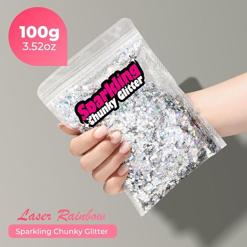 Rainbow Glitter, Snow Globe Tumbler Supplies with Chunky Glitter, Snowglobe Tumbler Supplies Kit for DIY Rainbow Glitter Snow Globe Tumbler Craft in Saudi Arabia