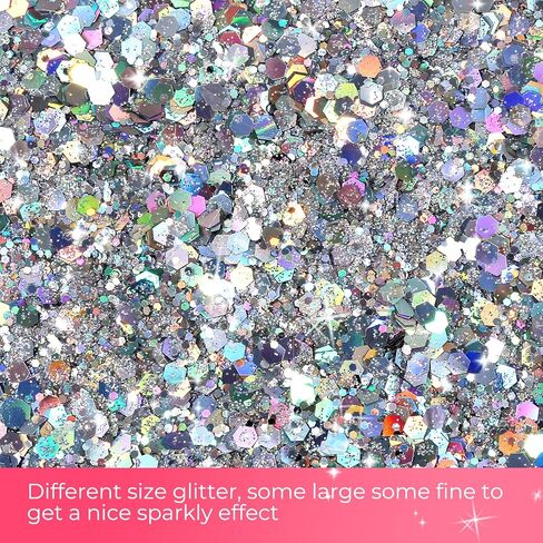 Rainbow Glitter, Snow Globe Tumbler Supplies with Chunky Glitter, Snowglobe Tumbler Supplies Kit for DIY Rainbow Glitter Snow Globe Tumbler Craft in Saudi Arabia