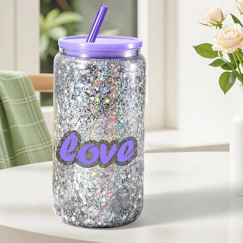 Rainbow Glitter, Snow Globe Tumbler Supplies with Chunky Glitter, Snowglobe Tumbler Supplies Kit for DIY Rainbow Glitter Snow Globe Tumbler Craft in Saudi Arabia
