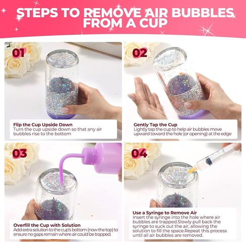 Rainbow Glitter, Snow Globe Tumbler Supplies with Chunky Glitter, Snowglobe Tumbler Supplies Kit for DIY Rainbow Glitter Snow Globe Tumbler Craft in Saudi Arabia