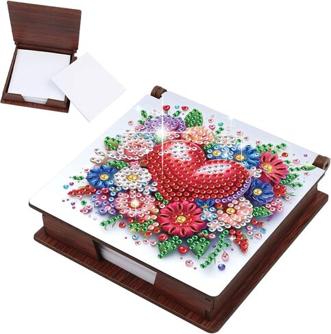 JISHSHAY Diamond Painting Note Box Bee Diamond Art Notecard Box Bee Gem Art Sticky Note Holder Gem Painting Embroidery Kit Mosaic Kits for Adults Memo Pad Holder, Contains 160 Sheets of Paper in Saudi Arabia