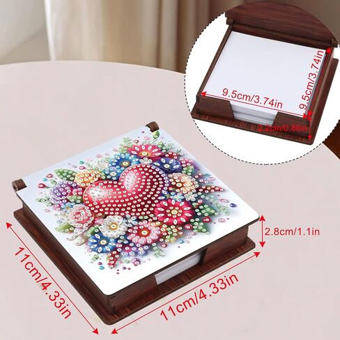 JISHSHAY Diamond Painting Note Box Bee Diamond Art Notecard Box Bee Gem Art Sticky Note Holder Gem Painting Embroidery Kit Mosaic Kits for Adults Memo Pad Holder, Contains 160 Sheets of Paper in Saudi Arabia