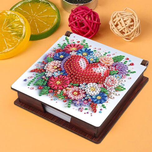 JISHSHAY Diamond Painting Note Box Bee Diamond Art Notecard Box Bee Gem Art Sticky Note Holder Gem Painting Embroidery Kit Mosaic Kits for Adults Memo Pad Holder, Contains 160 Sheets of Paper in Saudi Arabia