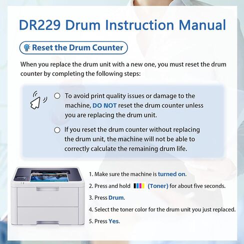 DR229CL Drum Unit 4-Pack Replacement for Brother DR229 TN229 DR-229CL Drum Unit Works with MFC-L3780CDW MFC-L3720CDW HL-L3220CDW HL-L3280CDW Printer (Not Toner) in Saudi Arabia