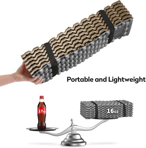 1PCS Yellow Foam Camping Pads for Hiking, Ultralight Closed Cell Mattress, Waterproof Soft Mat for Adults, Wide Picnic Yoga Mats, Folding Sleeping Pad for Outdoor Backpacking in Kuwait