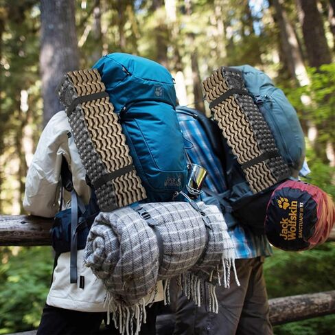 1PCS Yellow Foam Camping Pads for Hiking, Ultralight Closed Cell Mattress, Waterproof Soft Mat for Adults, Wide Picnic Yoga Mats, Folding Sleeping Pad for Outdoor Backpacking in Kuwait