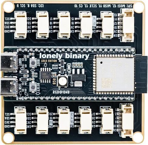 ESP32-S3 Gold Edition Dev Board-16MB Flash 8MB PSRAM DUAL USB-C IPEX Antenna WiFi Bluetooth لمشاريع Arduino IoT ، Micropython & ESP-IDF N16R8 (16 ميجابايت +هوائيات الذهب الذهب) in Kuwait