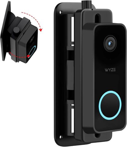 Horizontal Wedge Mount for Wyze Video Doorbell V2/ Pro, Adjustable Mounting Holder Accessories for Apartment Home Office with Better Viewing-No Drill in Kuwait