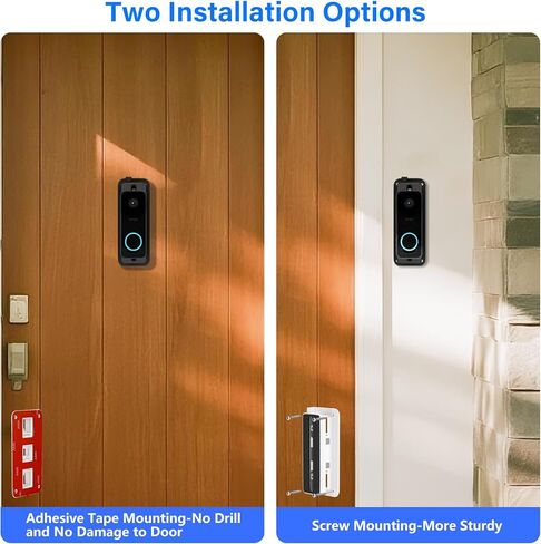 Horizontal Wedge Mount for Wyze Video Doorbell V2/ Pro, Adjustable Mounting Holder Accessories for Apartment Home Office with Better Viewing-No Drill in Kuwait