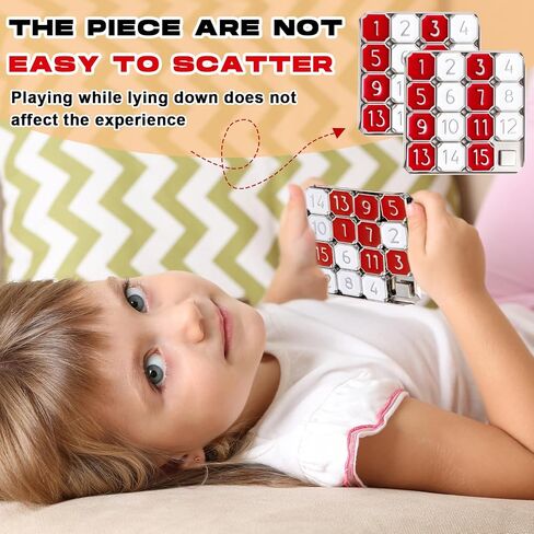 2 pcs Metal Number Slide 15 Puzzle Red and White Number Sliding Puzzle Educational Pocket Funny IQ Game for Teens and Adults, Ideal for Learning Tool Party Favors in Saudi Arabia