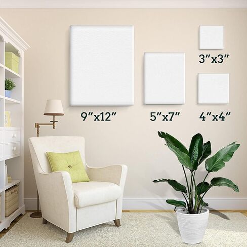 ESRICH Stretched Canvas for Painting, 16 Pack 8x8 Square Canvases for Painting Primed Acid-Free Blank Canvases,Painting Canvas for Beginners, Artists for Oil,Acrylic Paint, Pouring Painting. in Saudi Arabia