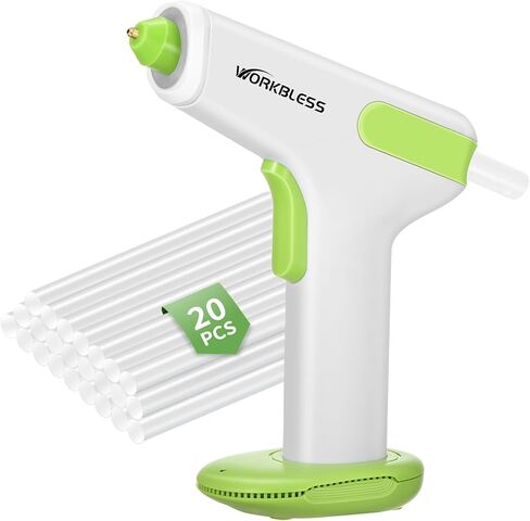 Cordless Hot Glue Gun with 20 Glue Sticks & Leak-Proof Nozzle, 2-3 Min Fast Heating, 2900mAh Rechargeable Battery for DIY Crafts, Home Repairs, Woodworking & Art Projects in Kuwait