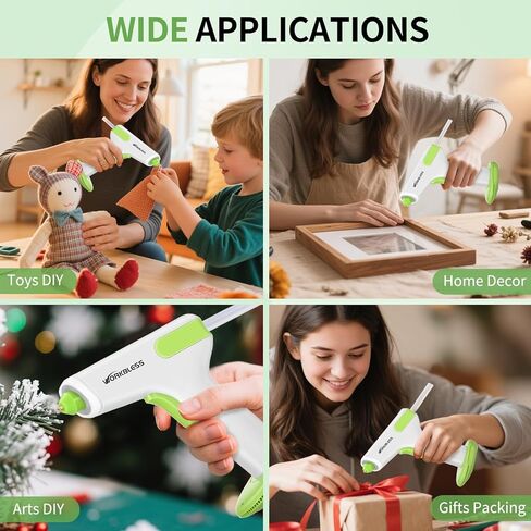 Cordless Hot Glue Gun with 20 Glue Sticks & Leak-Proof Nozzle, 2-3 Min Fast Heating, 2900mAh Rechargeable Battery for DIY Crafts, Home Repairs, Woodworking & Art Projects in Kuwait