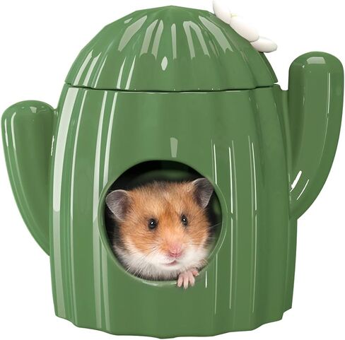 BUCATSTATE Hamster Hideout Ceramic, Coconut Shape Hamster House and Habitat for Dwarf Hamsters, Mice, Syrian Hamsters, Chipmunks or Other Small Pets (Brown-Large) in Kuwait