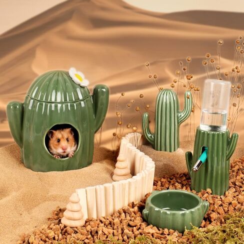 BUCATSTATE Hamster Hideout Ceramic, Coconut Shape Hamster House and Habitat for Dwarf Hamsters, Mice, Syrian Hamsters, Chipmunks or Other Small Pets (Brown-Large) in Kuwait