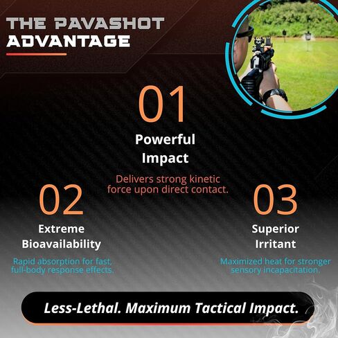 PavaBall - Police Grade Pepper Projectiles, Powerful Non Lethal Self Defense .68 Caliber PAVA & Capsaicin Powder, 10 Count Pepper Balls in Saudi Arabia