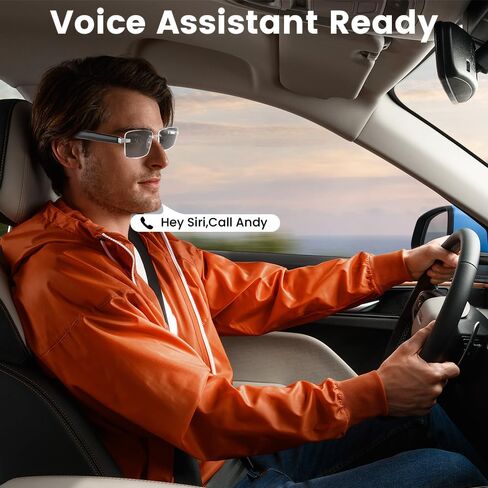 Smart Glasses Rimless Smartglasses Sunglasses with Bluetooth Speaker,Remote Control Photo Taking/UV Protection Voice Control (Polarized Lenses) in Saudi Arabia