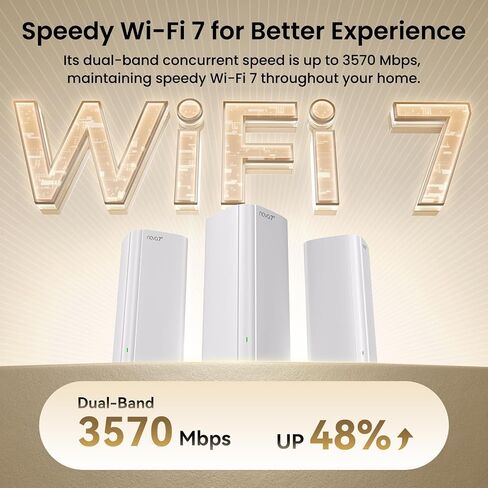 Tenda BE3600 Dual Band WiFi 7 Mesh WiFi System - 3*Full Gigabit Ports, Supports 160+ Devices, VPN, MLO, 4K QAM, Seamless Roaming, Internet Backhaul - ME3 Pro (3-Pack) in Saudi Arabia