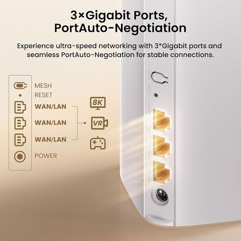 Tenda BE3600 Dual Band WiFi 7 Mesh WiFi System - 3*Full Gigabit Ports, Supports 160+ Devices, VPN, MLO, 4K QAM, Seamless Roaming, Internet Backhaul - ME3 Pro (3-Pack) in Saudi Arabia