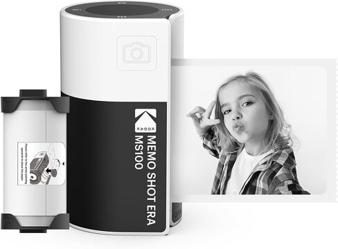 كاميرا KODAK Memo Shot ERA Kids الرقمية الفورية وطابعة ملصقات الصور (أبيض، كاميرا + 10 بكرات) in Kuwait