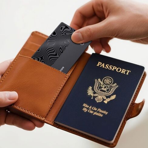 Wallet Tracker Card, for Airtag Wallet Bluetooth Tracker Smart Finder for Apple Air tag Find My[Apple MFi Certified] (iOS Only)IP68 Waterproof, GPS Tracker, Item Locator for Bags,Luggage,Passport, ID in Saudi Arabia