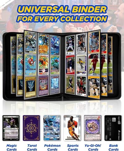 9 Pocket Toploader Binder مع Zipper-يحمل 252 لوادر Top Loaders-ألبوم بطاقة مزدوجة على الوجهين لبطاقات التداول ، TCG ، MTG ، البطاقات الرياضية in Kuwait