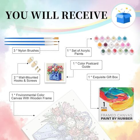 Framed Paint by Numbers Kit for Adults Beginner & Kids Ages 10-13, Jesus Cross Easy Paint by Numbers with Frame, Christian Religious Acrylic Adult Painting by Number Kits on Canvas Framed 10 x 10 Inch in Kuwait