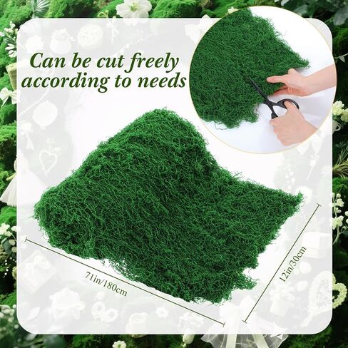 Zeyune 2 Pcs 12'' x 71'' Fake Moss Table Runner for Crafts Artificial Green Moss Sheet Roll Waterproof Carpet Blanket for Wall Roof Garden Wedding Party Decoration (Light Green) in Saudi Arabia
