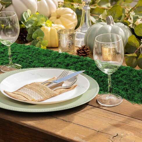 Zeyune 2 Pcs 12'' x 71'' Fake Moss Table Runner for Crafts Artificial Green Moss Sheet Roll Waterproof Carpet Blanket for Wall Roof Garden Wedding Party Decoration (Light Green) in Saudi Arabia