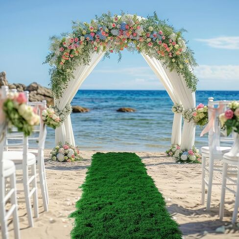Zeyune 2 Pcs 12'' x 71'' Fake Moss Table Runner for Crafts Artificial Green Moss Sheet Roll Waterproof Carpet Blanket for Wall Roof Garden Wedding Party Decoration (Light Green) in Saudi Arabia