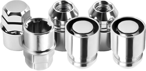 14x1.5 Wheel Locks with Key,Set of 4，Anti-Theft Locking Lug Nuts,Fits Sliverado Sierra Savana Yukon Tahoe，Chrome in Saudi Arabia