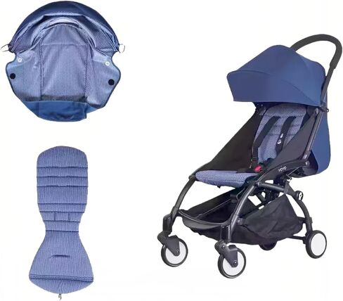 طقم مكون من قطعتين من وسائد مقعد عربة الأطفال ومظلة لعربات الأطفال Bébé Confort YOYO2/YoYo+، طقم ملحقات بديلة مع قماش مزدوج الطبقة، هدية عيد الميلاد للأم والطفل (أسود) in Kuwait