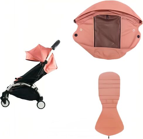طقم مكون من قطعتين من وسائد مقعد عربة الأطفال ومظلة لعربات الأطفال Bébé Confort YOYO2/YoYo+، طقم ملحقات بديلة مع قماش مزدوج الطبقة، هدية عيد الميلاد للأم والطفل (أسود) in Kuwait