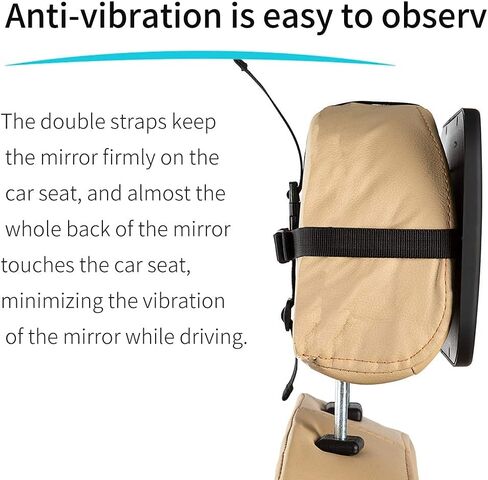 Baby Car Mirror Most Stable Backseat Mirror with Premium Matte Finish,Ultra High Definition PMMA Material, Secure and Shatterproof,Black in Kuwait